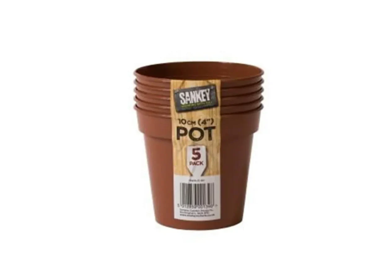 Sankey Grow Pot Plastic 10cm Pack of 5 - Terracotta