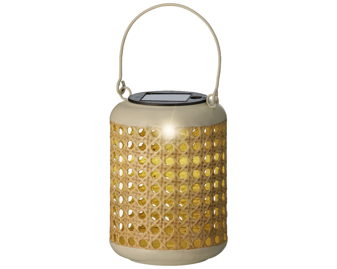Bamboo Cane Solar Powered Metal Garden Stake & Lantern Lights - Gift Set of 4 - Image 3