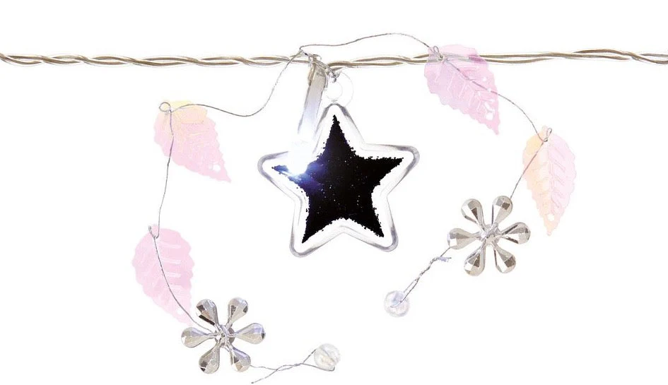 Battery Operated LED Star and Leaf Garland