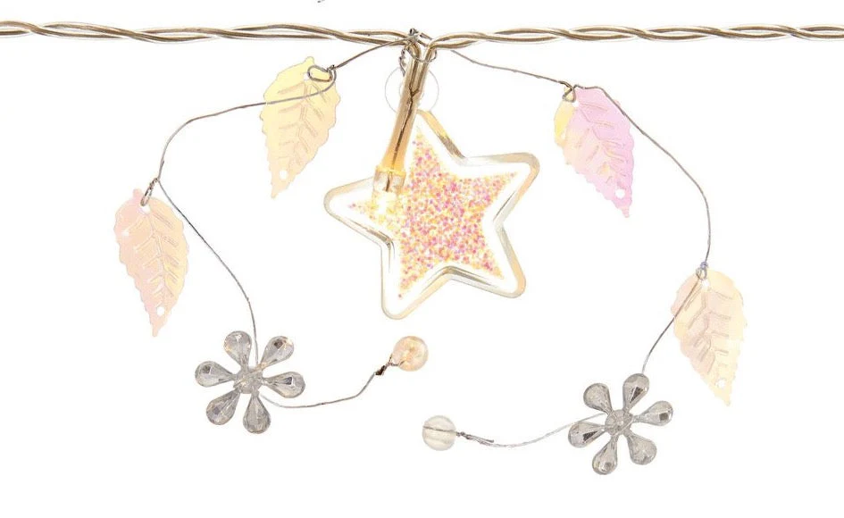 Battery Operated LED Star and Leaf Garland - Image 2