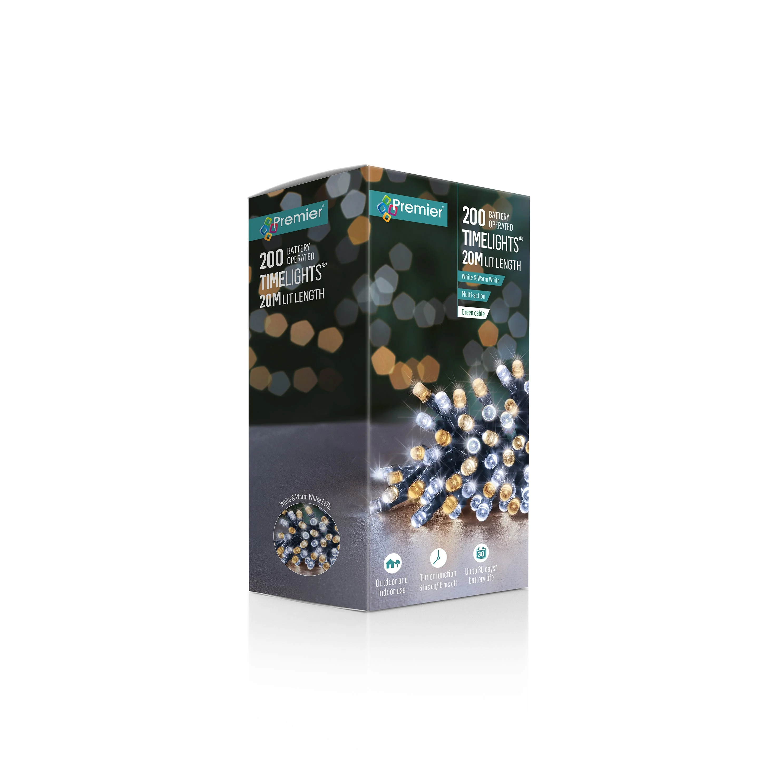Battery Operated Multi Action White & Warm White Mix Coloured LED Timelights - Image 3