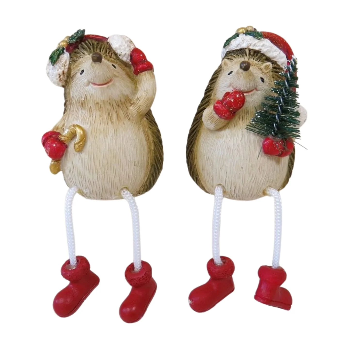 Christmas Hedgehog Shelf Sitter Ornament - 12cm