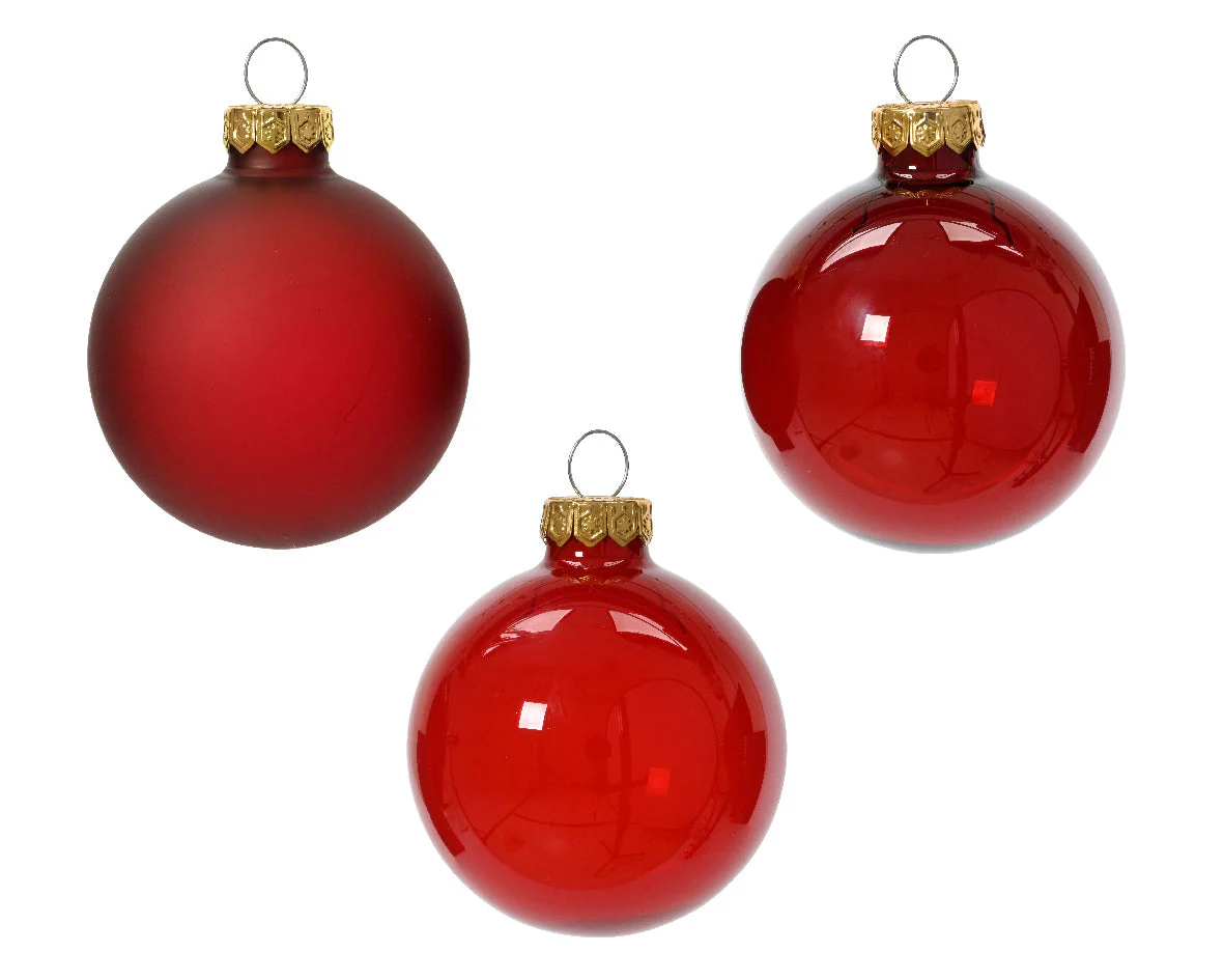 Christmas Red Glass Unsilvered 6cm Baubles - Tube of 15 - Image 2