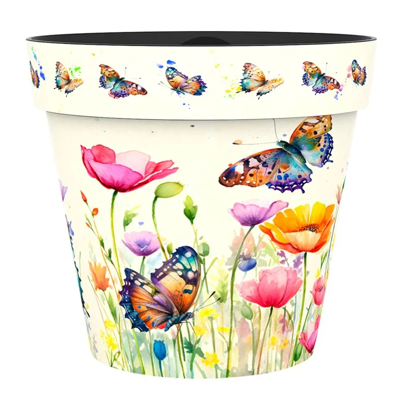 Creekwood Zest Garden Plastic Plant Pot Butterfly 22cm