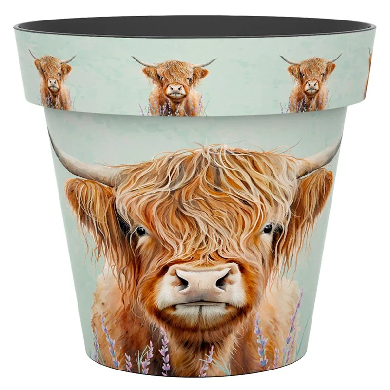 Creekwood Zest Garden Pot Highland Cow 30cm