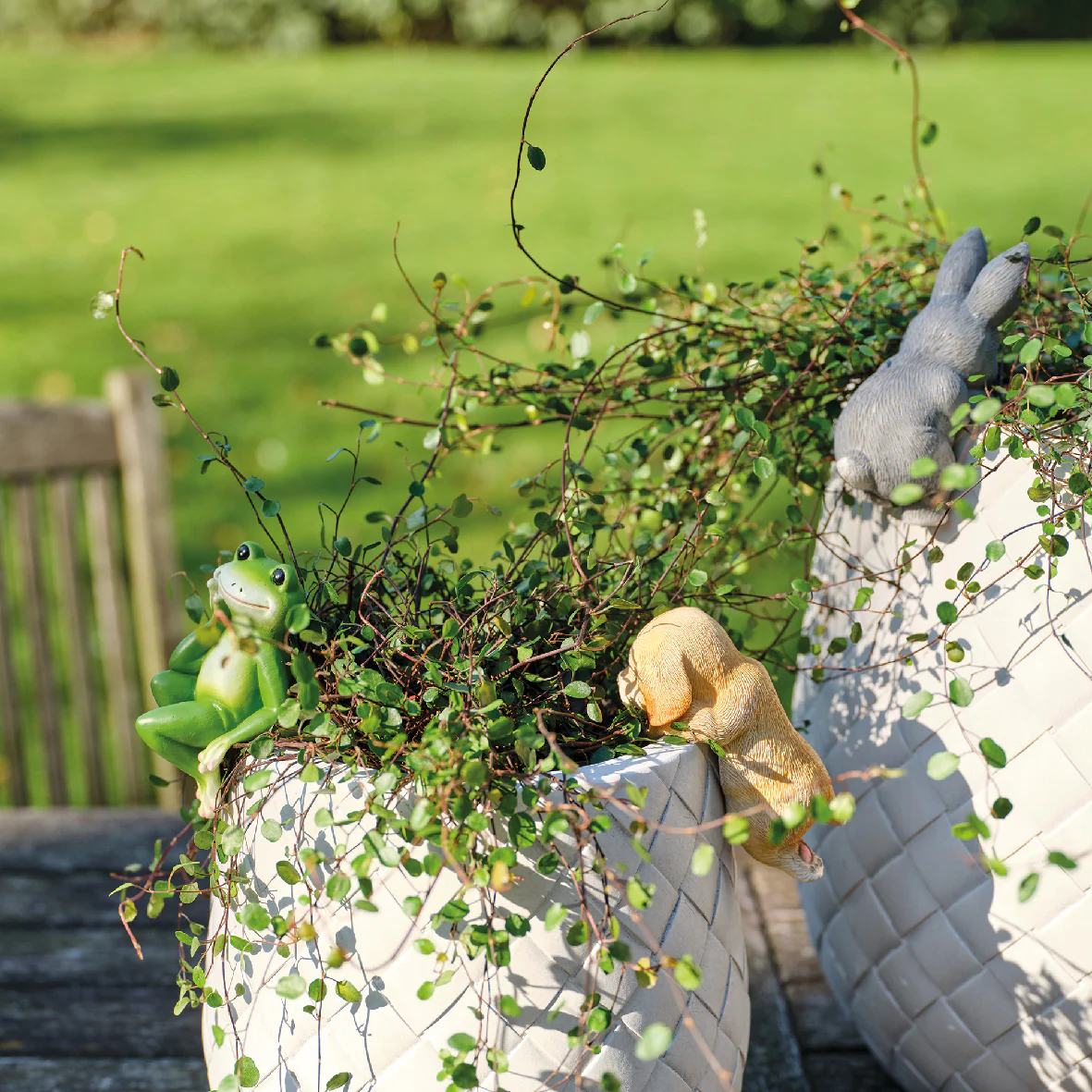 Single Adorable Animal Plant Pot Hanger - Frog, Dog or Bunny Rabbit - Image 3