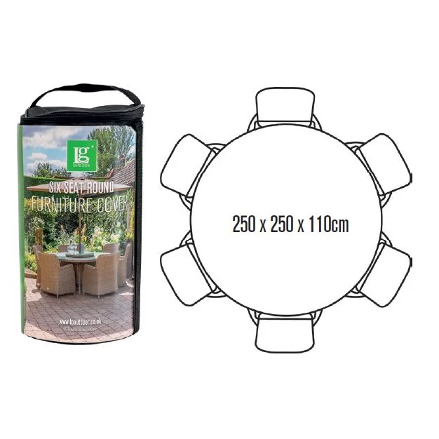 Leisure Grow Deluxe Cover 6 Seat Round Dining Set - Garden Furniture Cover
