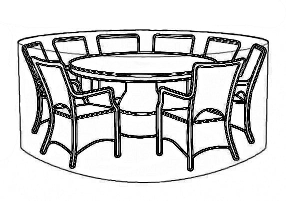 Leisure Grow Deluxe Cover 8 Seat Round Dining Set - Garden Furniture Cover - Image 2