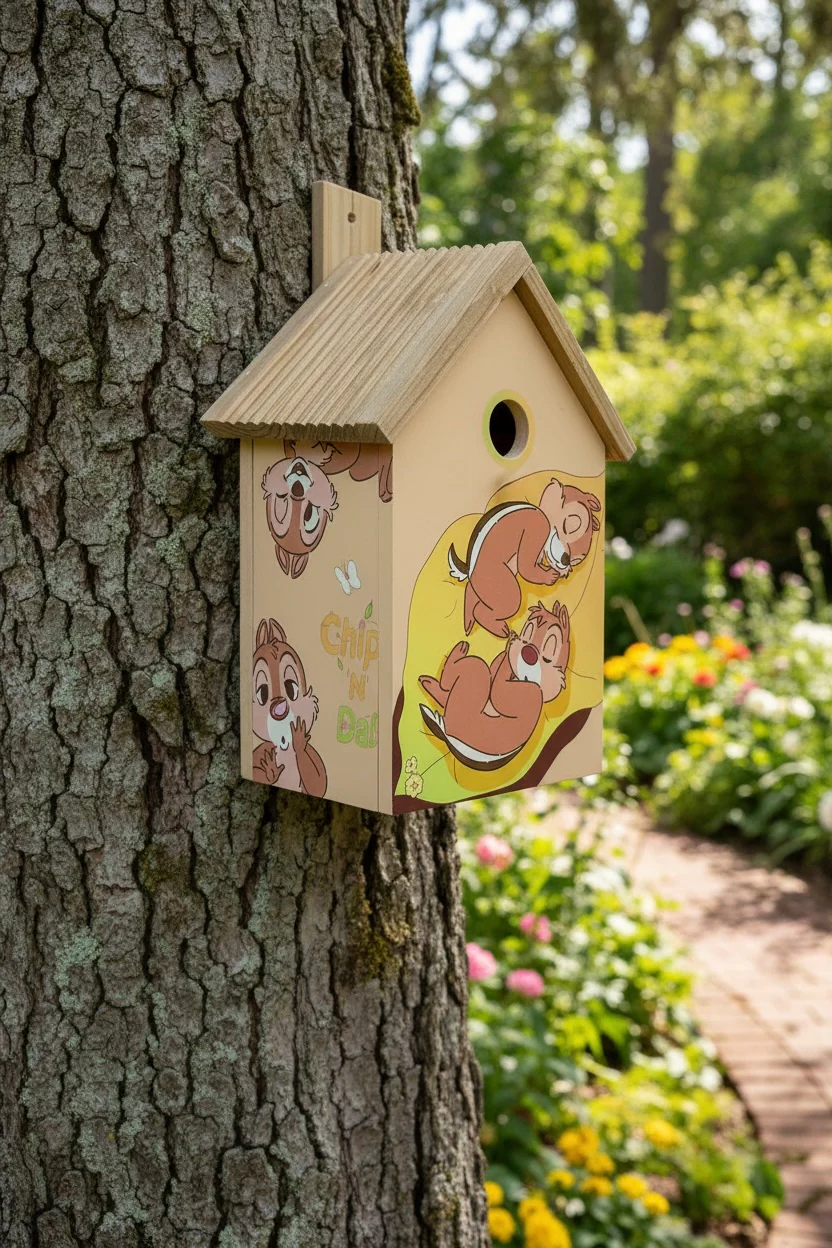 Disney Chip & Dale Wooden Bird House - Image 3