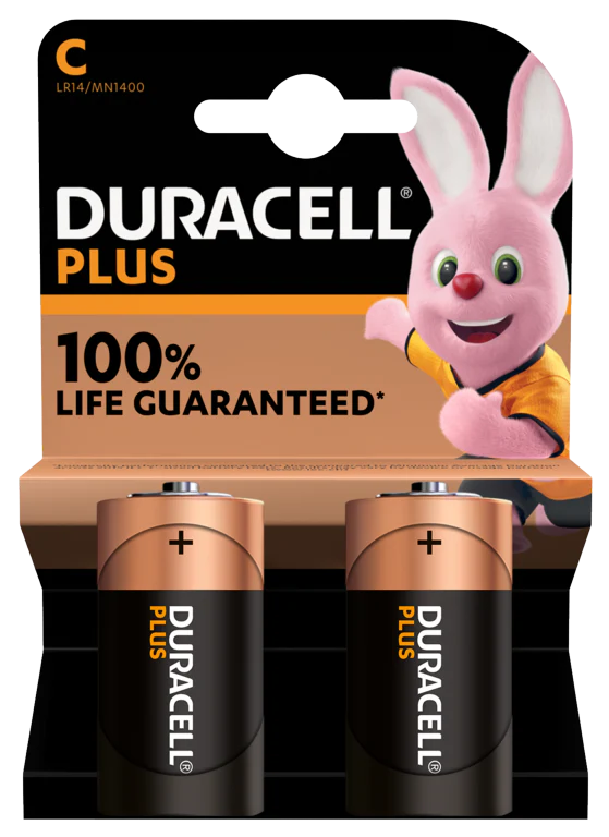 Duracell Alkaline Batteries C - Pack of 2