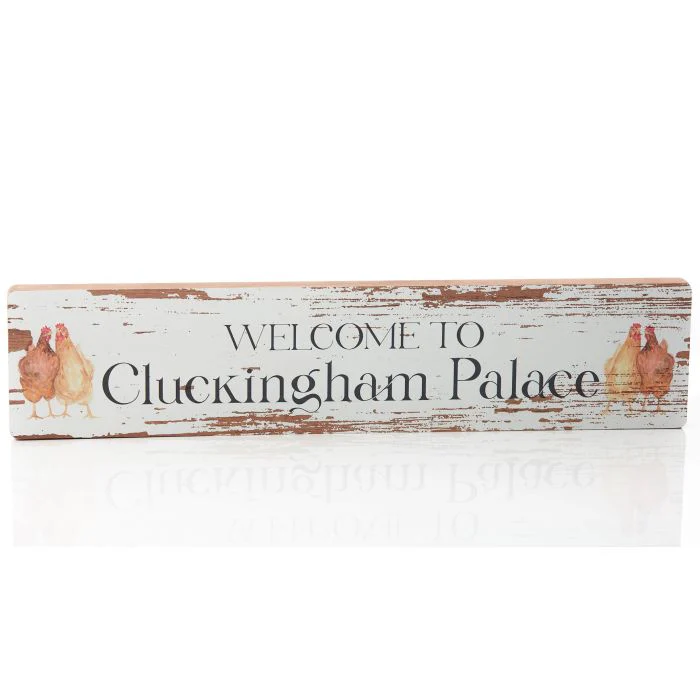 Farm Cluckingham Palace Plaque Rustic Wood - Image 2