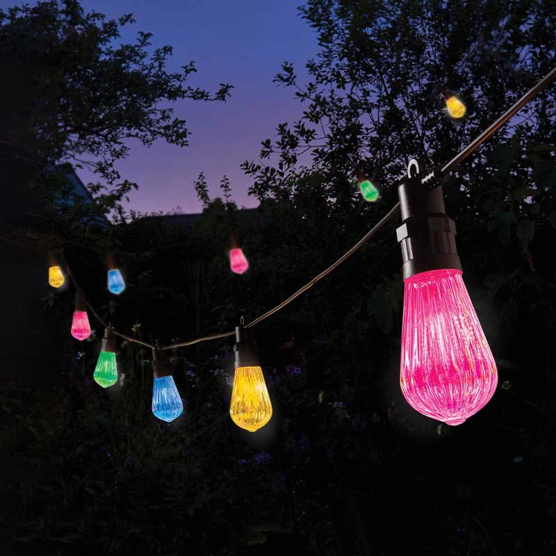 Smart Garden Connectable Fluted Festoon LV String Lights, Multi Coloured - Set of 20
