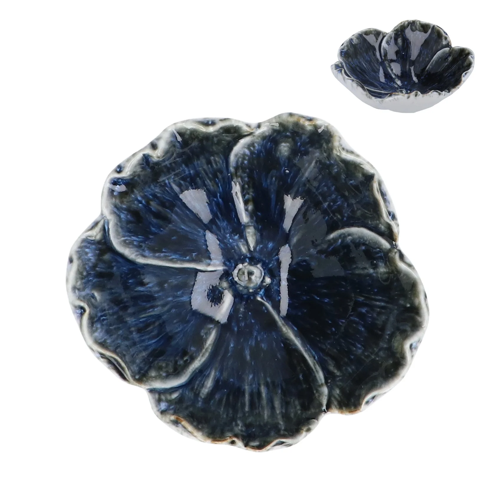 Gisela Graham - Blue Reactive Anemone Trinket Dish 12cm