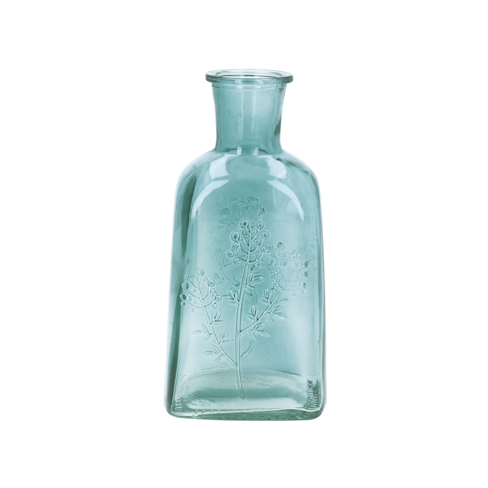 Gisela Graham - Blue Wild Flower Bottle Glass Vase