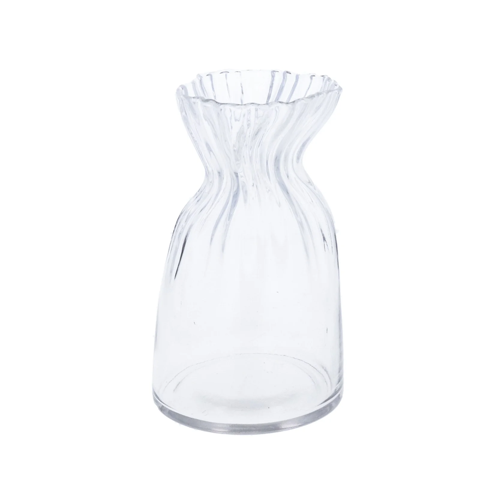Gisela Graham - Clear Scrunch Glass Vase 20.5cm