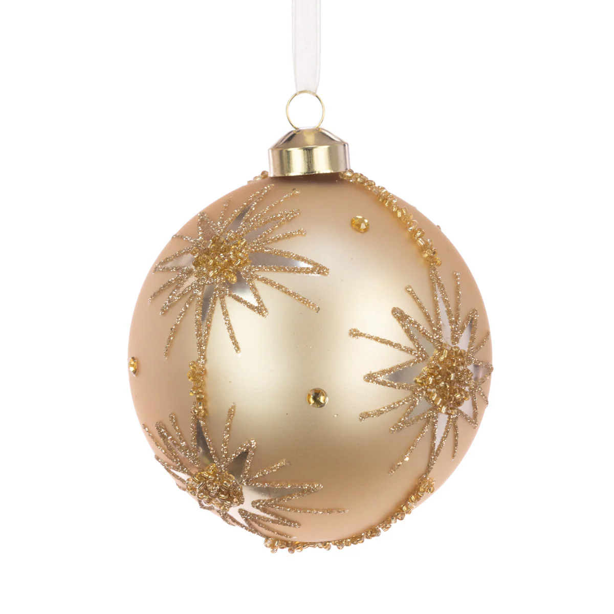 Gold Glass Agnete Christmas Tree Bauble - 10cm