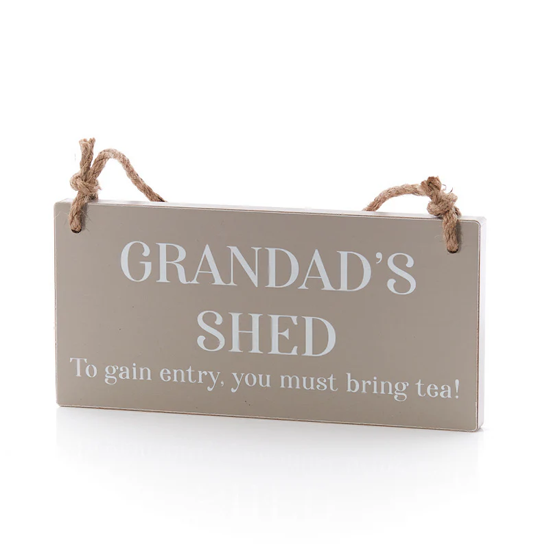 Grandad's Shed Plaque Sign on Jute Hanger - Image 2