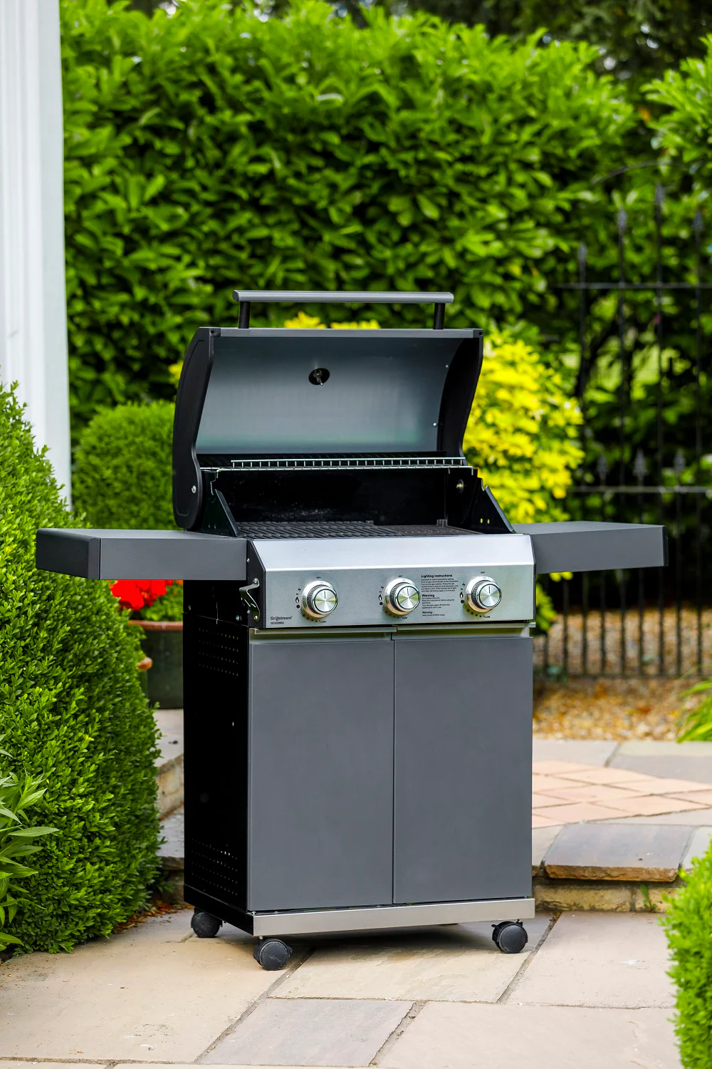 Grillstream Classic 3 Burner Gas & Charcoal Powered Hybrid Barbecue BBQ - Matt Grey - Image 6