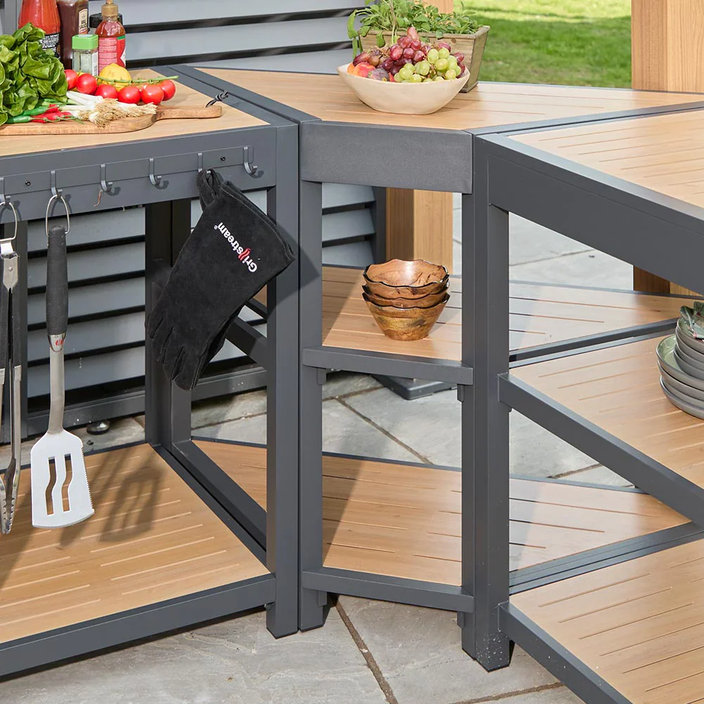 Grillstream Sanctuary Oak Outdoor Kitchen Angled Corner Unit - Image 2