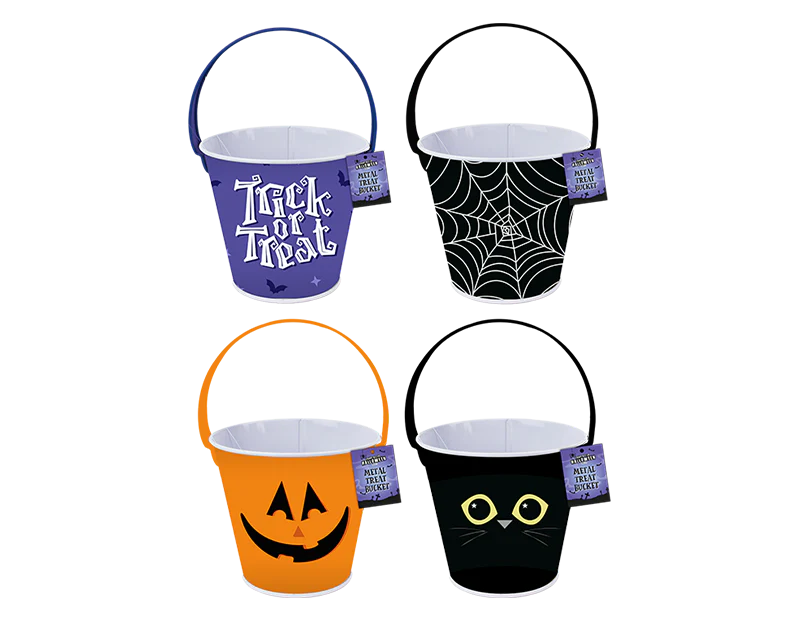 Halloween Metal Treat Bucket - 10cm
