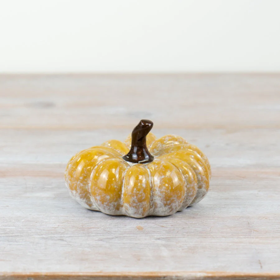 Halloween Yellow Pumpkin Ornament 11cm