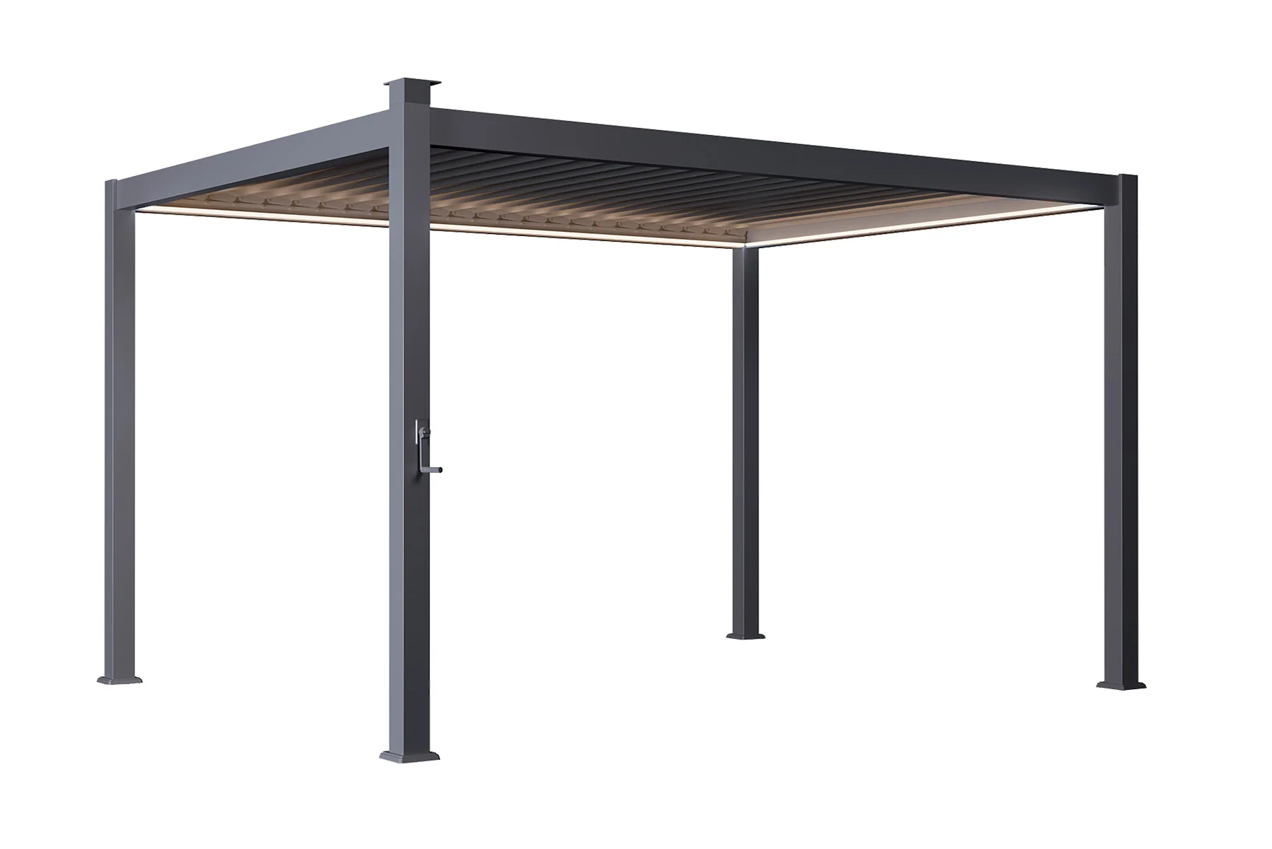 Hartman - Como Pergola Matt Xerix Dark Grey 4x3m with Solar & Rechargeable LED Lights - Image 3