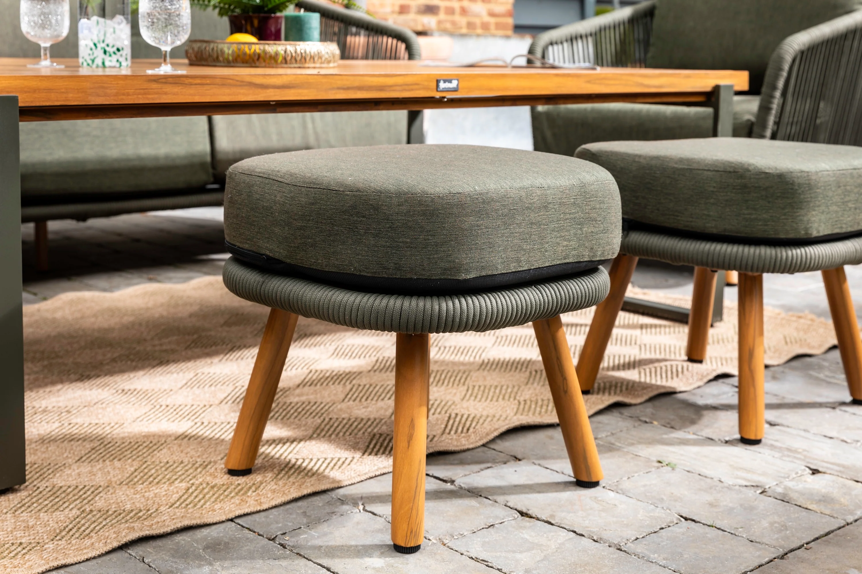 Hartman - Eden 3 Seat Lounge Garden Furniture Set in Moss & Juniper Green Rope - Image 3