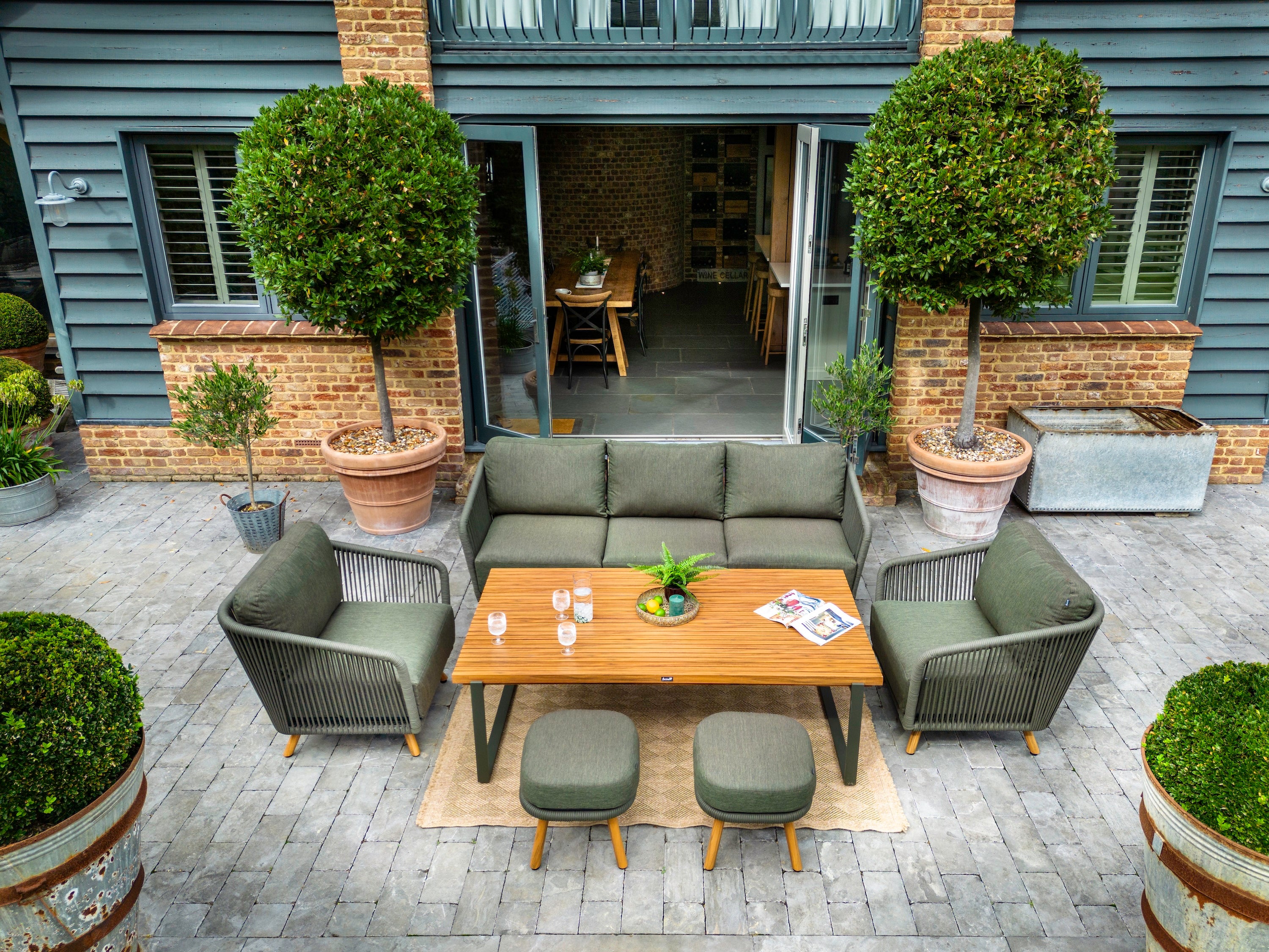 Hartman - Eden 3 Seat Lounge Garden Furniture Set in Moss & Juniper Green Rope - Image 5