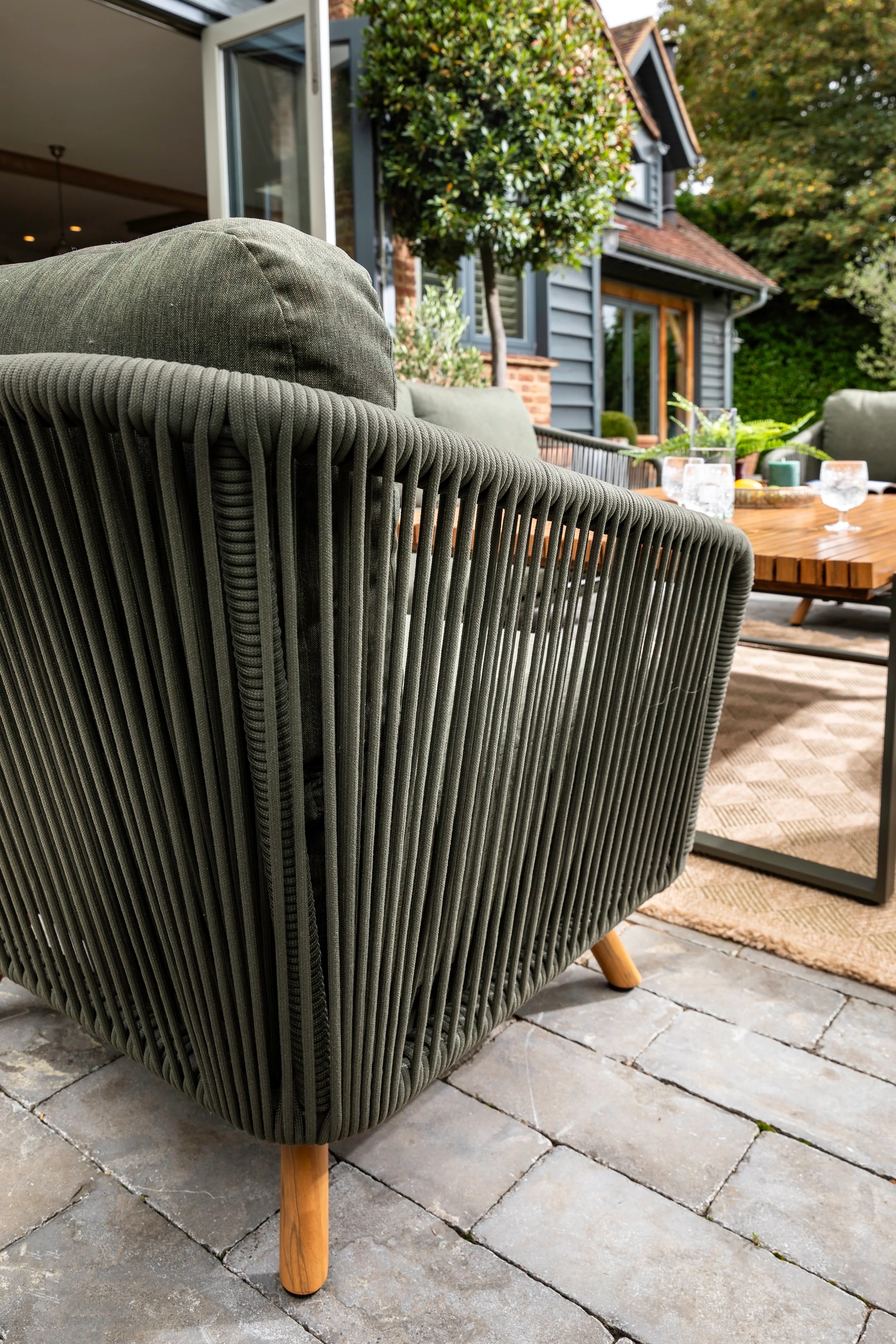 Hartman - Eden 3 Seat Lounge Garden Furniture Set in Moss & Juniper Green Rope - Image 6