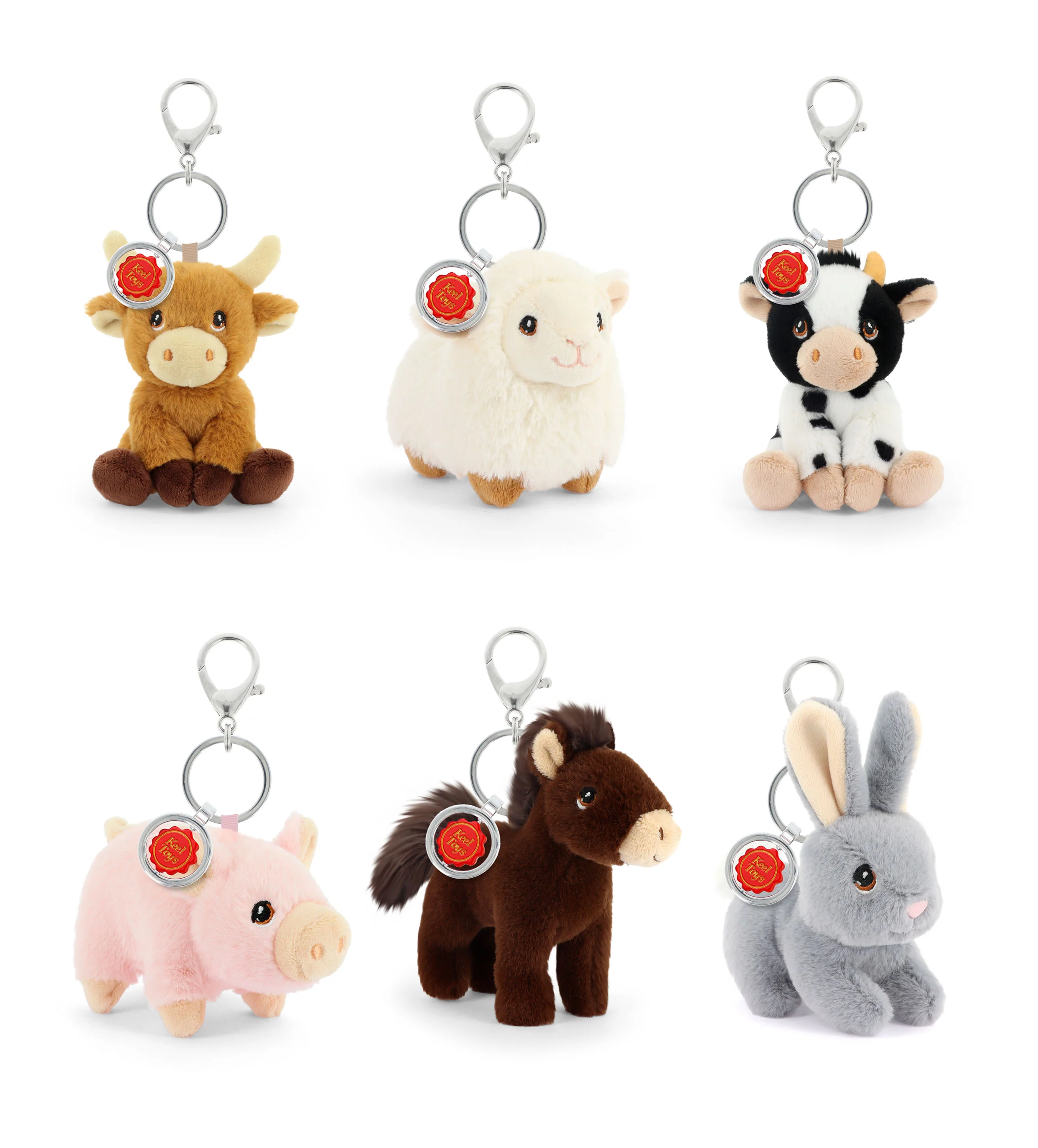 Keel Toys - Keeleco Bag Charm Farm Cuddly Toy - 12cm