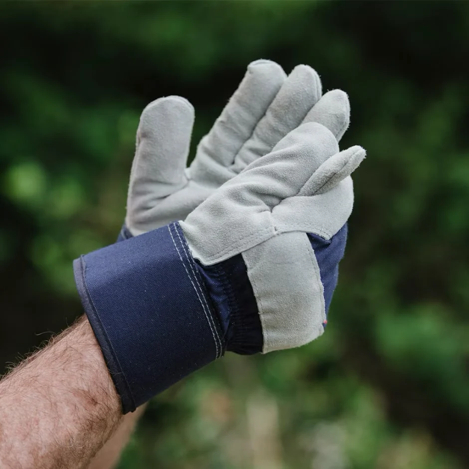 Kent & Stowe Navy Fleece Lined Rigger Gloves - Men’s Medium - Image 2