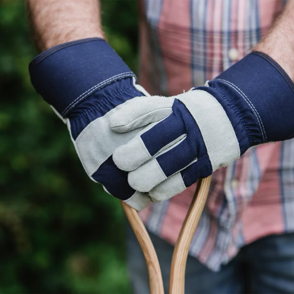 Kent & Stowe Navy Fleece Lined Rigger Gloves - Men’s Medium - Image 3