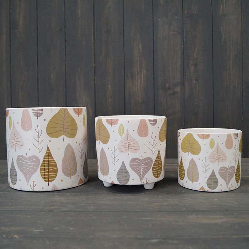 Large Fall Leaf House Plant Pot  - 16cm - Image 2