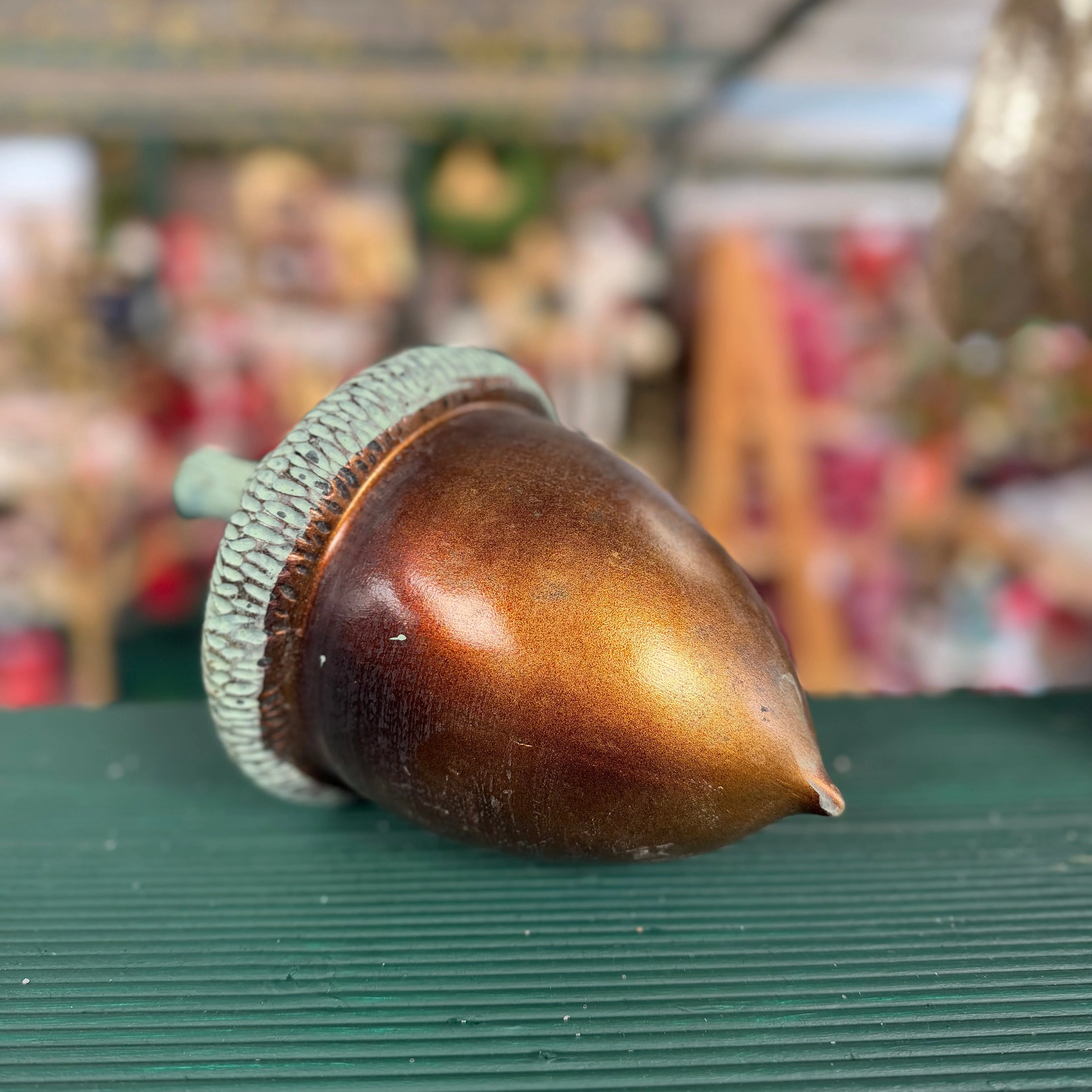 Large Rustic Verdigris Acorn Ornament - Image 2