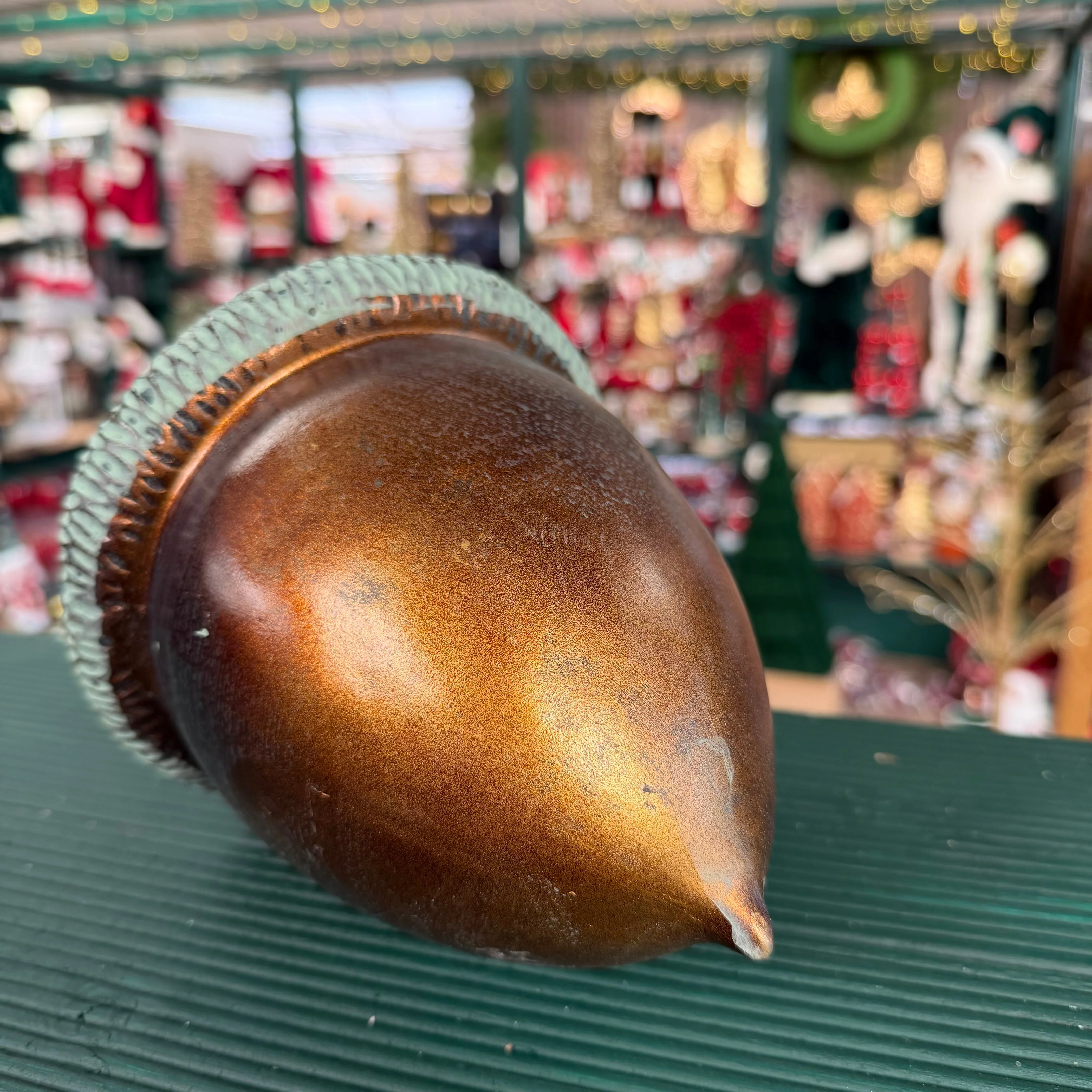 Large Rustic Verdigris Acorn Ornament - Image 4