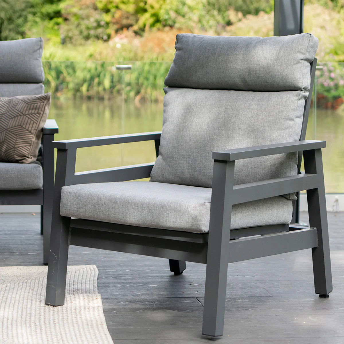 Leisure Grow - Barcelona Aluminium Lounge Dining Set with Adjustable Table Grey - Image 9
