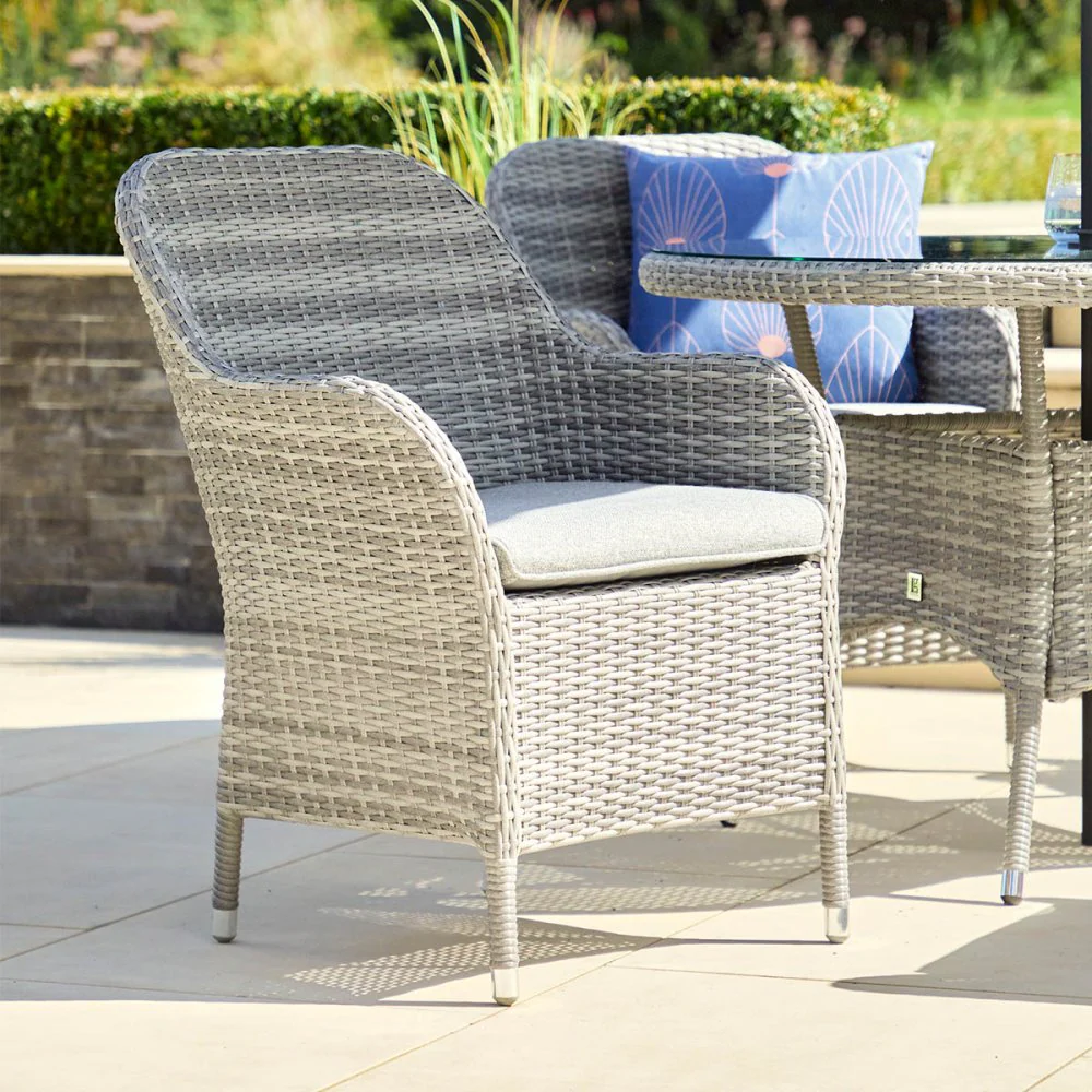 Leisure Grow - Monte Carlo Stone 4 Seat Dining Set with 2.5m Parasol - Stone Grey - Image 4
