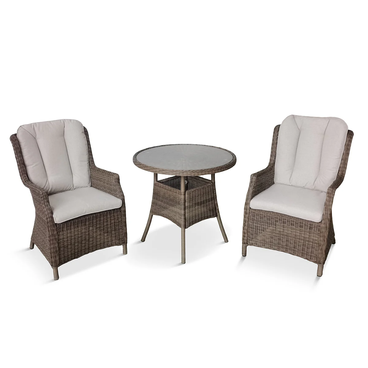 Leisure Grow - Montpellier 2 Seat Bistro Set High-back with 80cm Round Table - Image 2