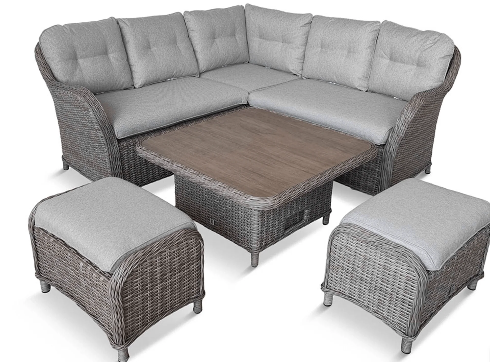 Leisure Grow - St Tropez Sand Compact Modular Corner Dining Sofa Set with Height Adjustable Table - Image 2