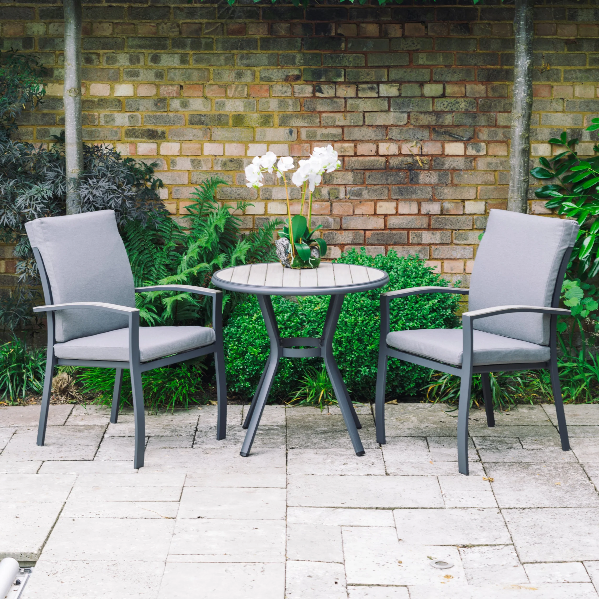 Leisure Grow - Turin Aluminium 2 Seat Bistro Set - Grey