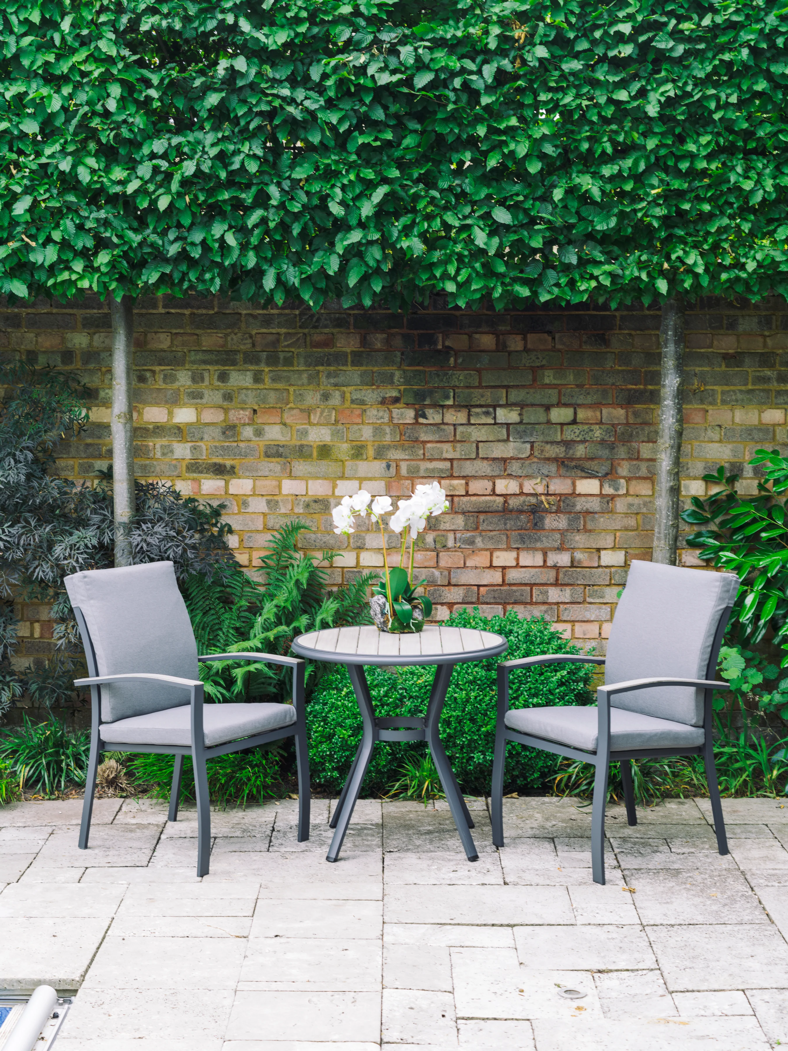 Leisure Grow - Turin Aluminium 2 Seat Bistro Set - Grey - Image 3