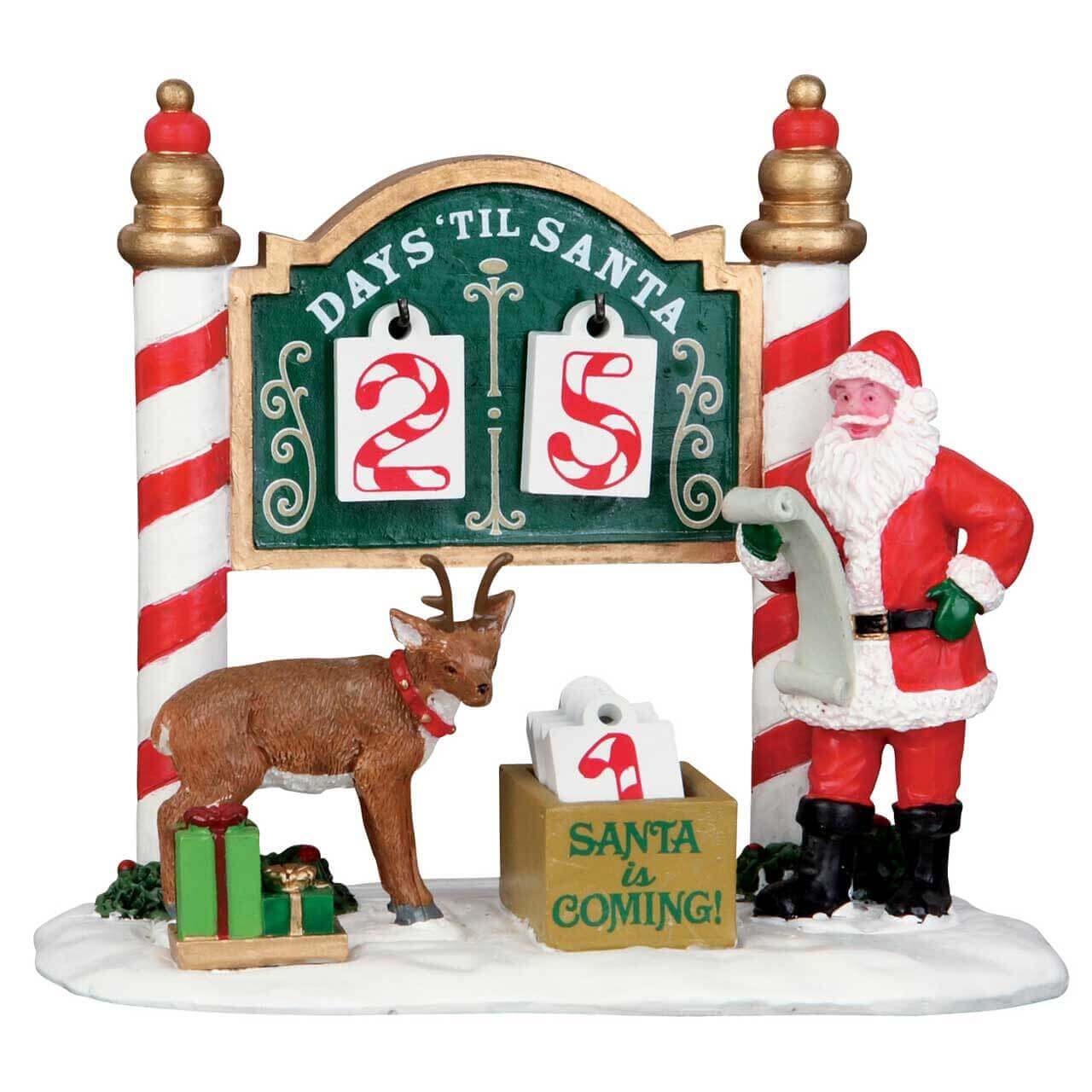 Lemax Christmas Countdown with Reindeer & Santa