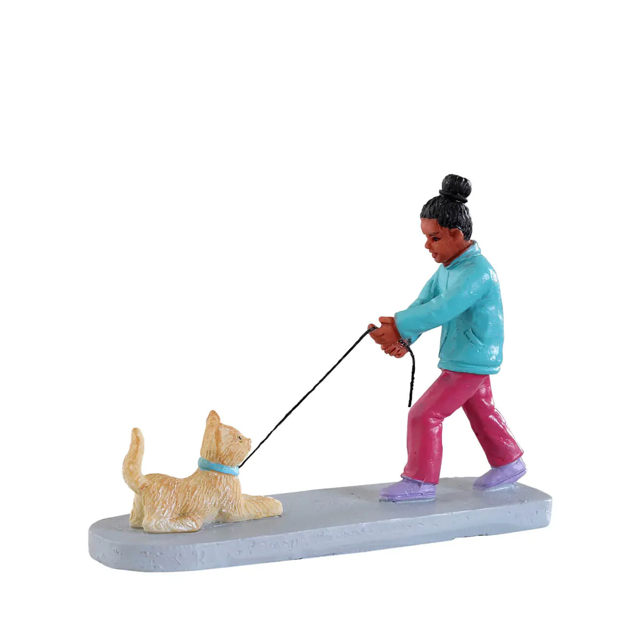 Lemax It's Time For A Walk - Little Girl Walking a Cat