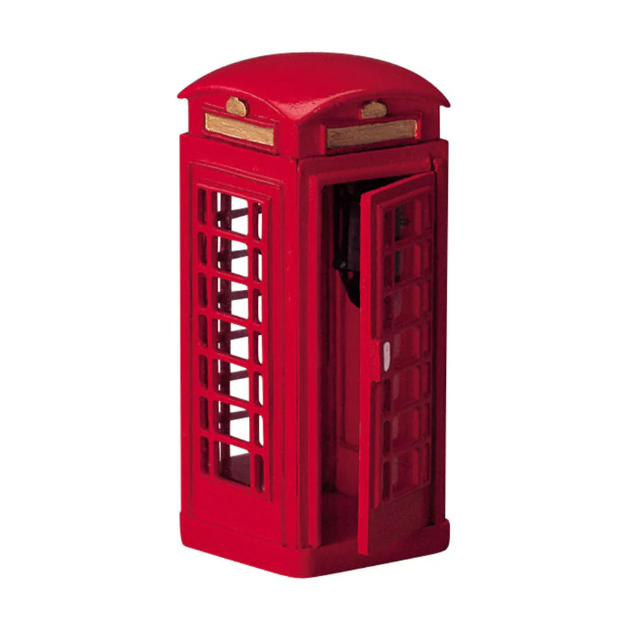 Lemax Red British Telephone Booth - Christmas Village Ornament