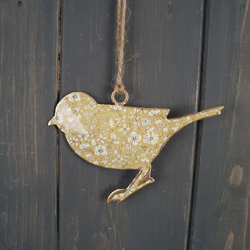 Light Green Hanging Bird Decoration - 10cm
