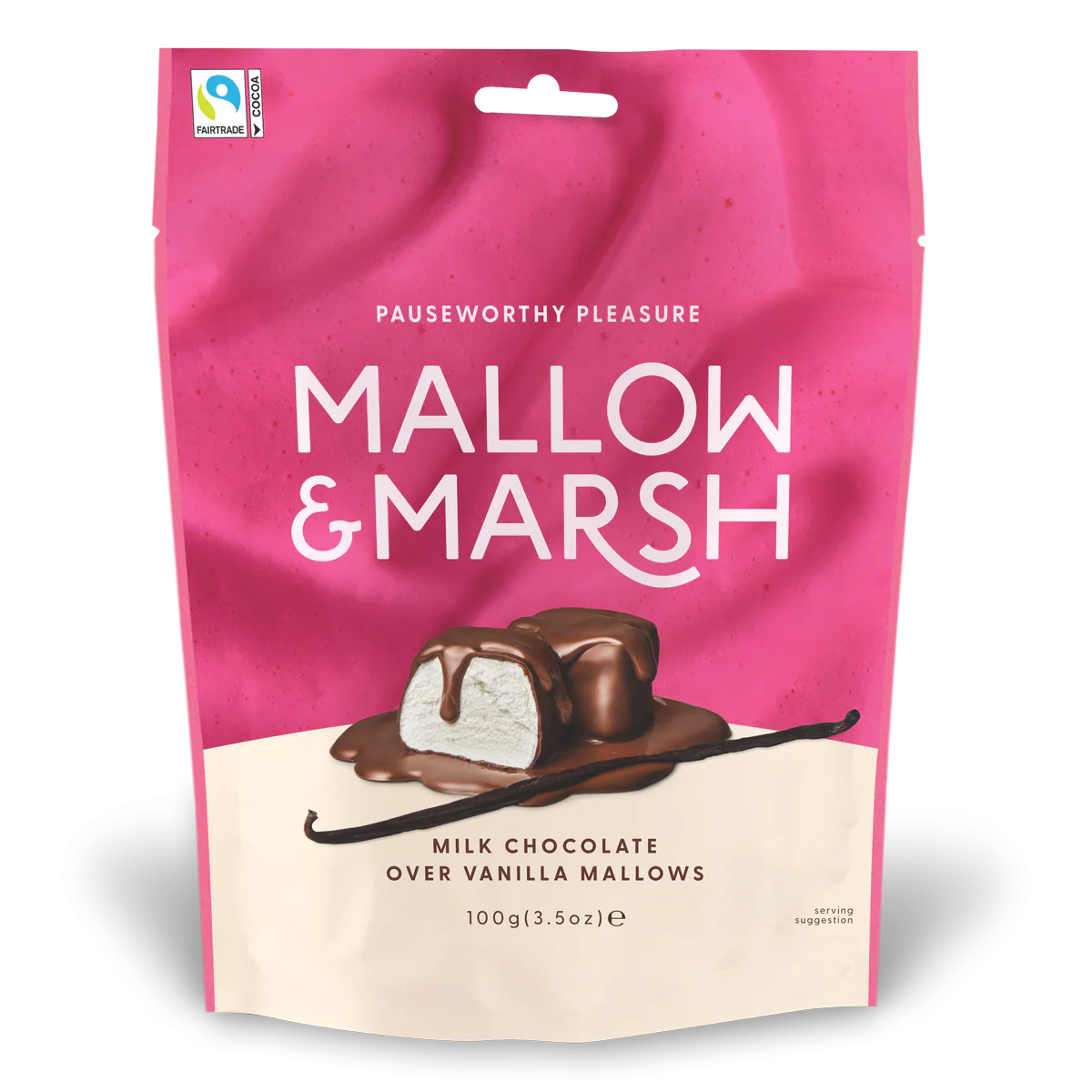 Mallow & Marsh - Vanilla Marshmallows Coated in Milk Chocolate - 100g