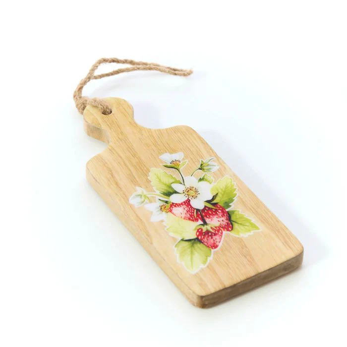 Mango Wood Trivet With Strawberry Enamel Finish - Image 3