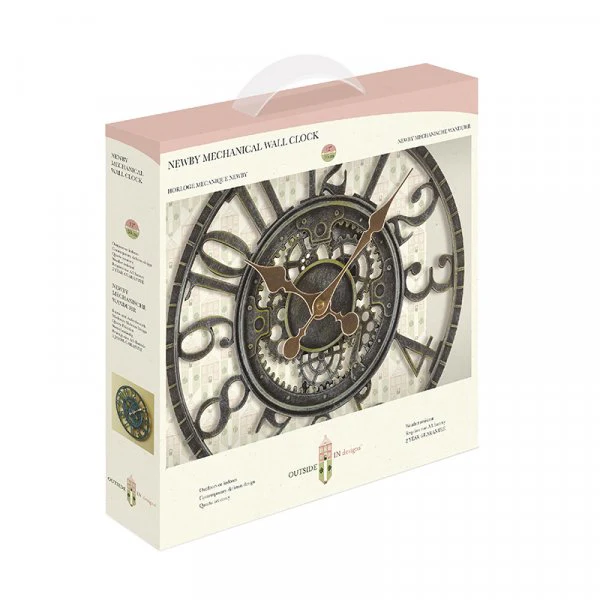 Newby Mechanical Outdoor Wall Clock- Verdigris / Dark Grey - Image 3