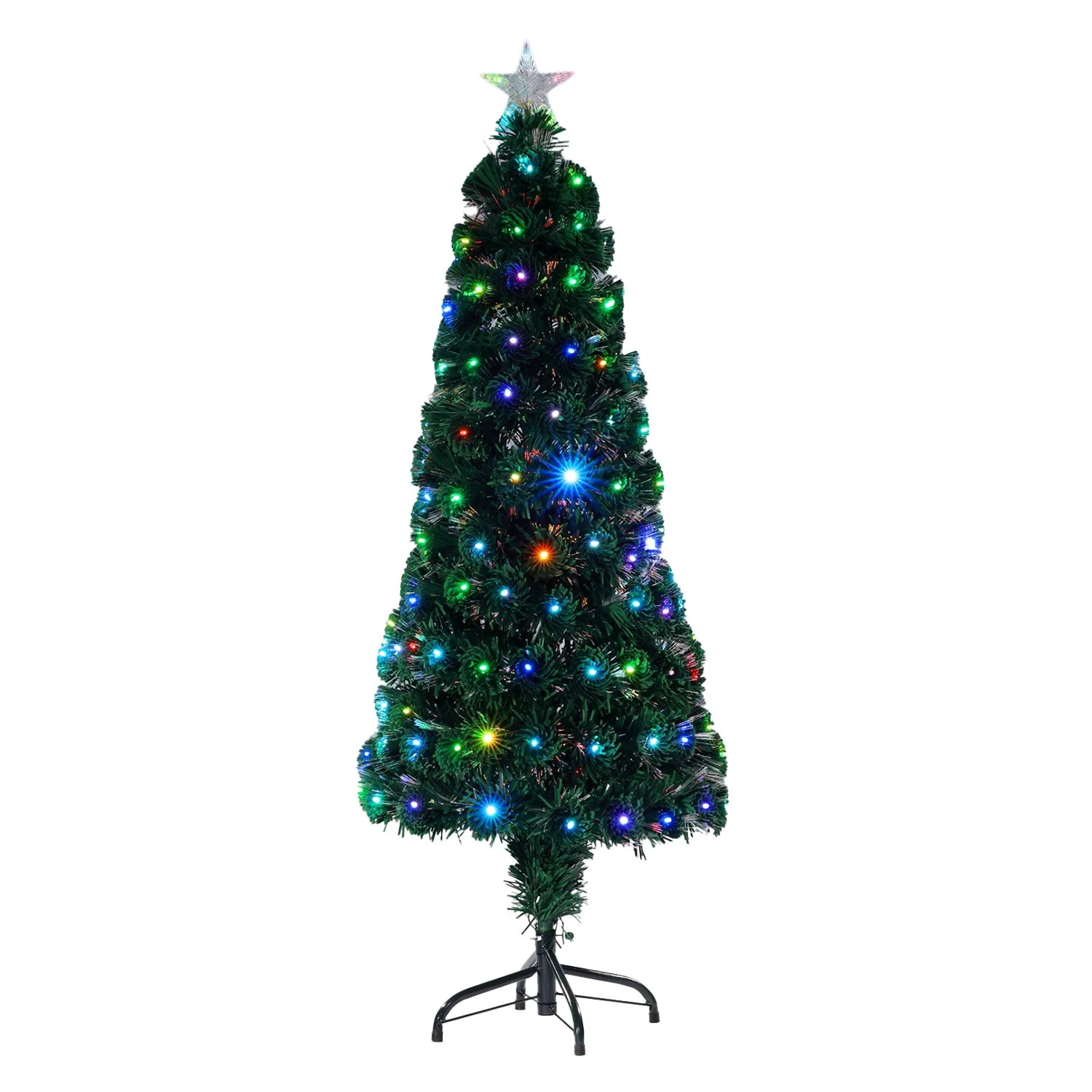 NOMA 90cm Nebula Green Fibre Optic Tree with Multicolour LED Strands