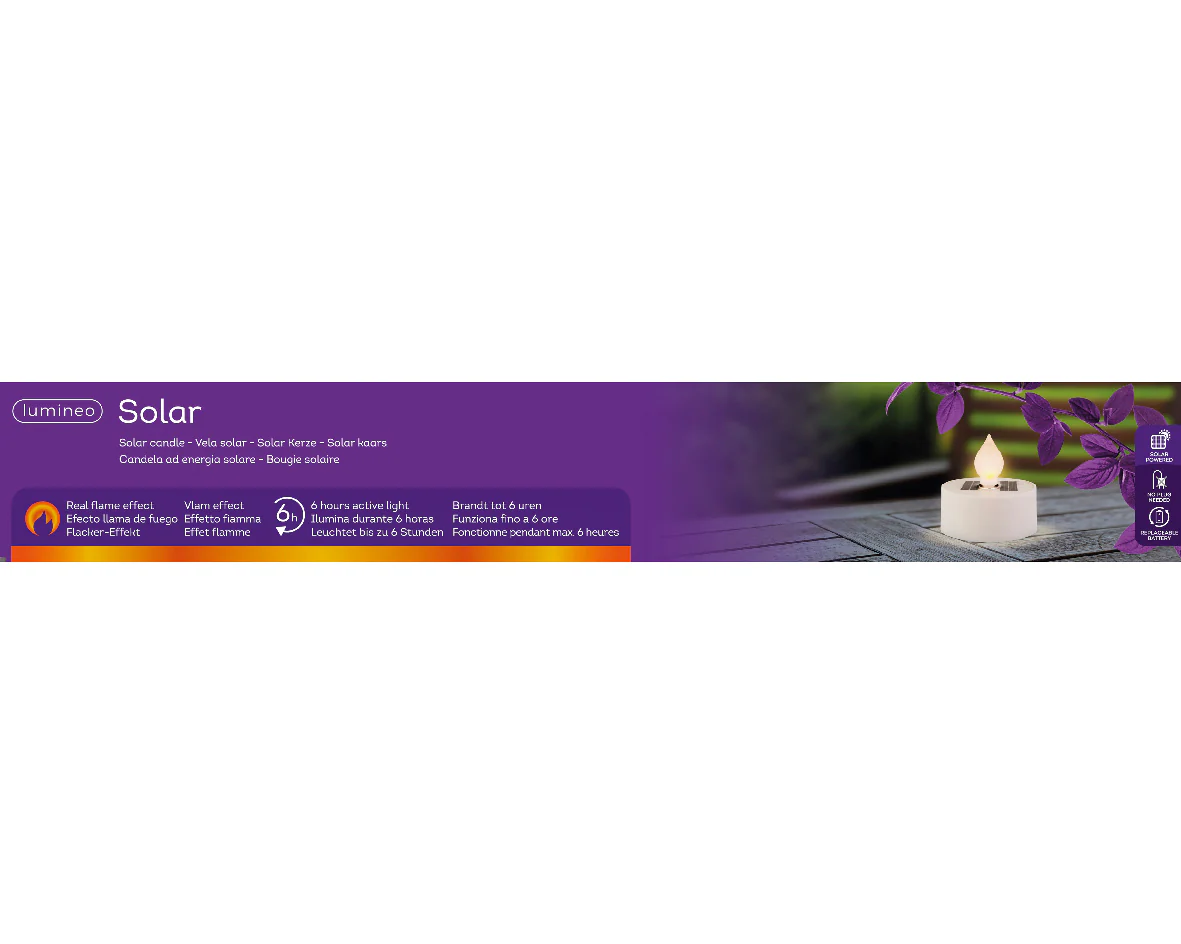 Solar Powered Fire Flame Effect Tealight Candle - Image 3